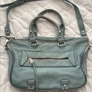 She + lo Stylish Blue Leather Women's Bag